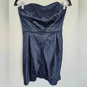 Dark navy blue strapless mini cocktail dress‎ tube top style Size 7